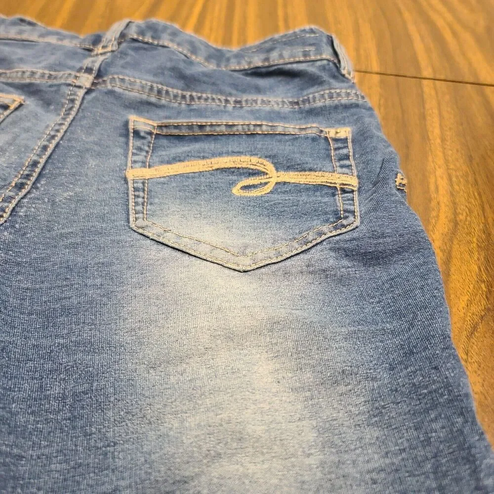 Girls Justice Denim Jean Leggings Size 12 Skinny Sparkles